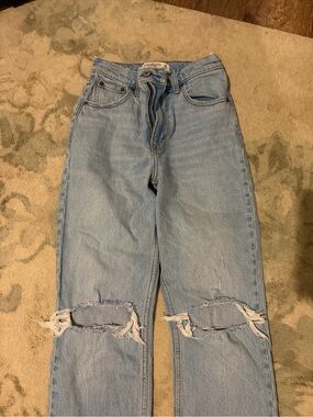 Abercrombie & Fitch Light Blue Women's Straight Leg Jeans